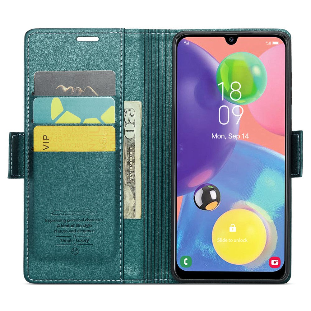 Til Samsung Galaxy A70 / A70s læderetui CASEME 023 RFID-blokerende mobildæksel med 3 kortpladser