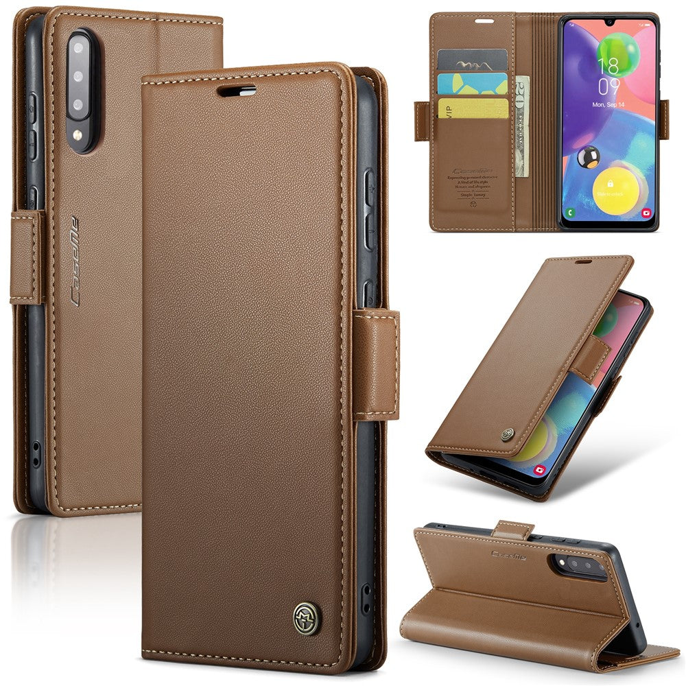 Til Samsung Galaxy A70 / A70s læderetui CASEME 023 RFID-blokerende mobildæksel med 3 kortpladser