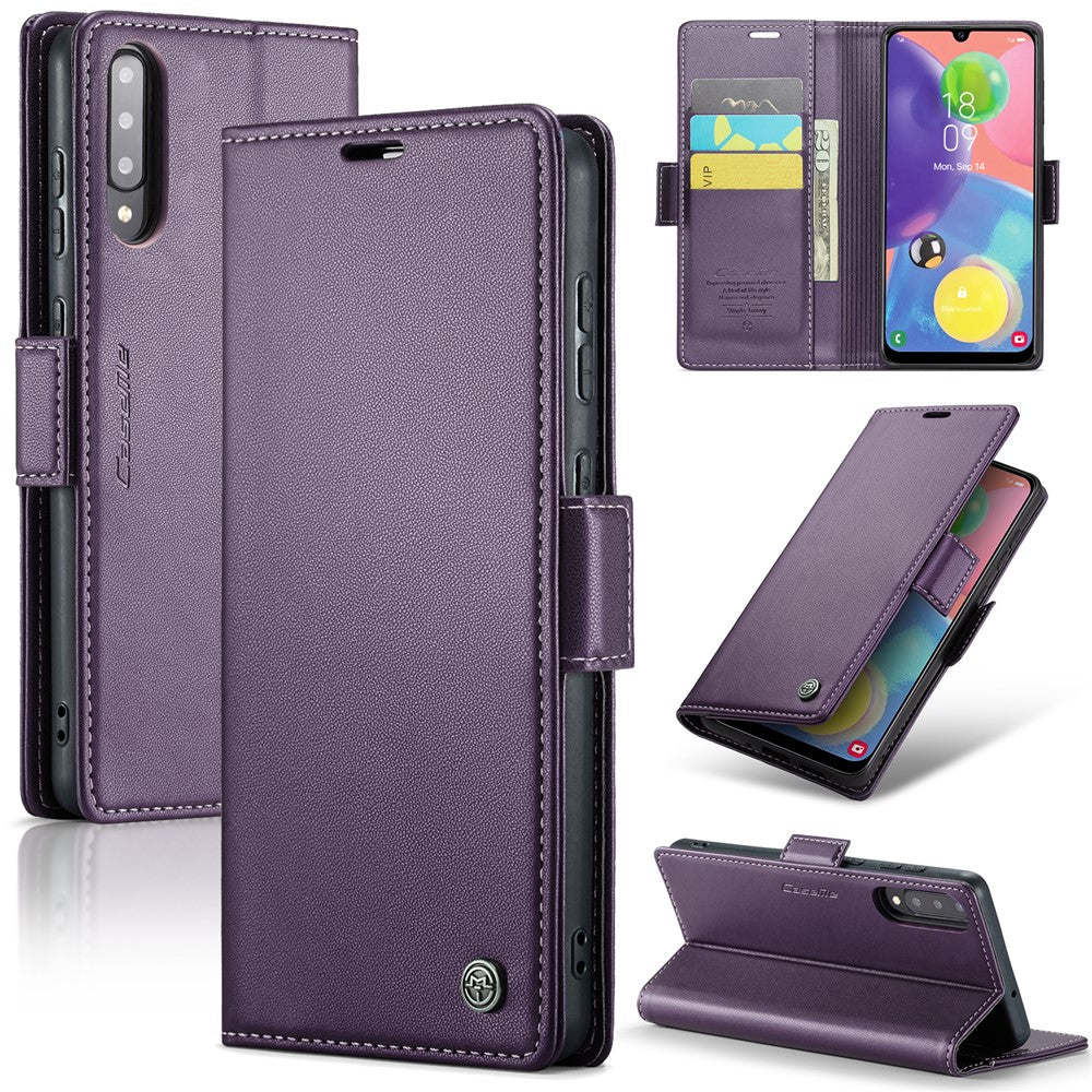 Til Samsung Galaxy A70 / A70s læderetui CASEME 023 RFID-blokerende mobildæksel med 3 kortpladser