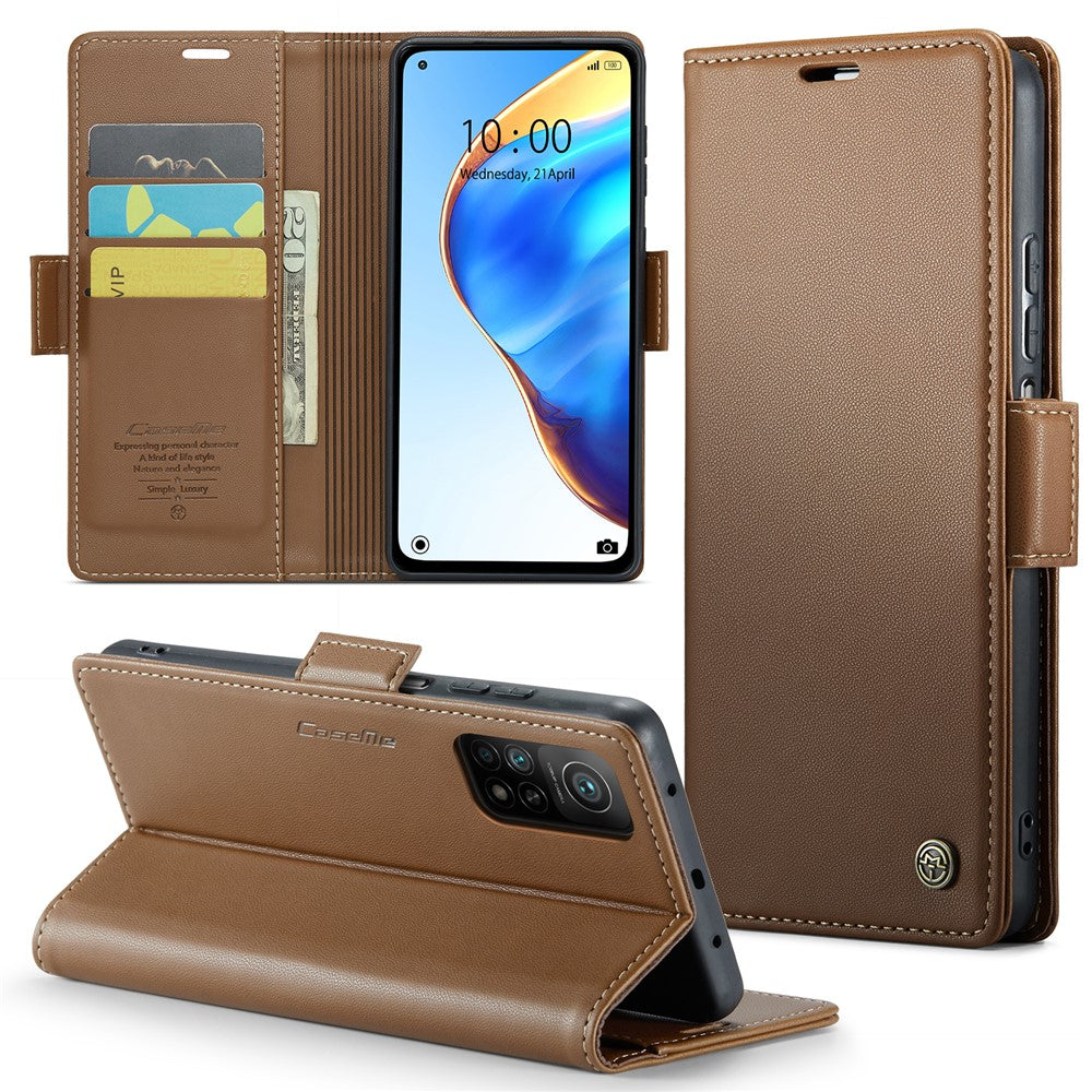 Xiaomi Mi 10T 5G / Mi 10T Pro 5G / Redmi K30S Läderfodral CASEME 023 RFID-blockerande 3-kortsfack Mobilskal