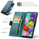 Til Samsung Galaxy A51 4G SM-A515 / M40S Lædercover CASEME 023 RFID-blokerende mobilcover med 3 kortlommer