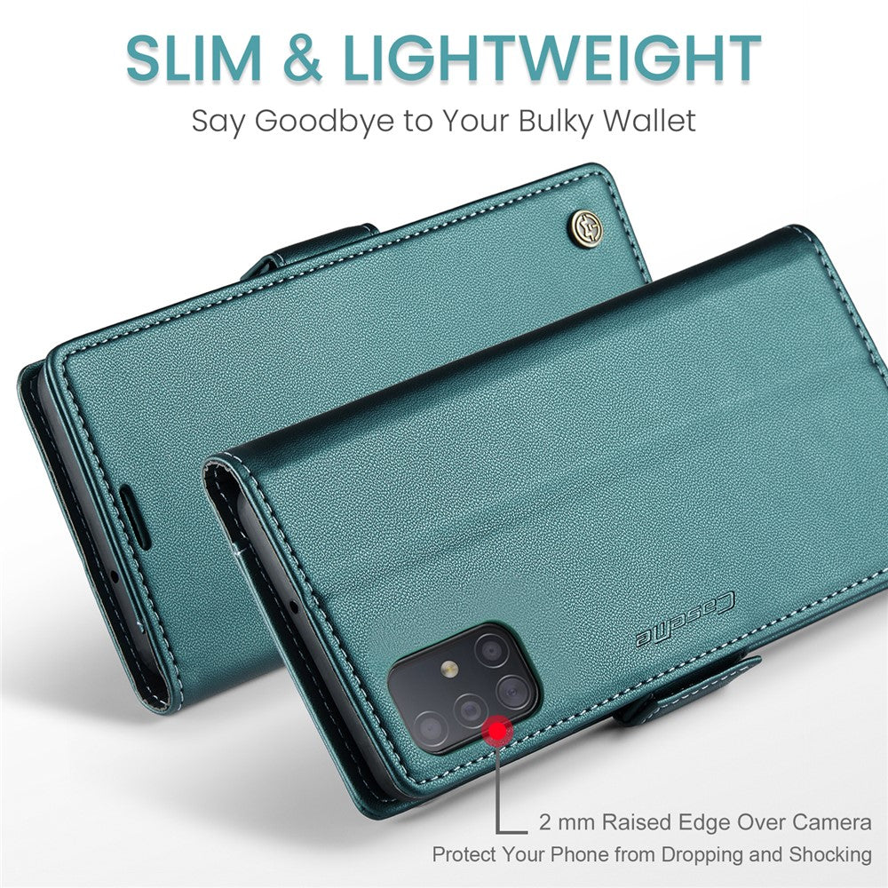 Til Samsung Galaxy A51 4G SM-A515 / M40S Lædercover CASEME 023 RFID-blokerende mobilcover med 3 kortlommer