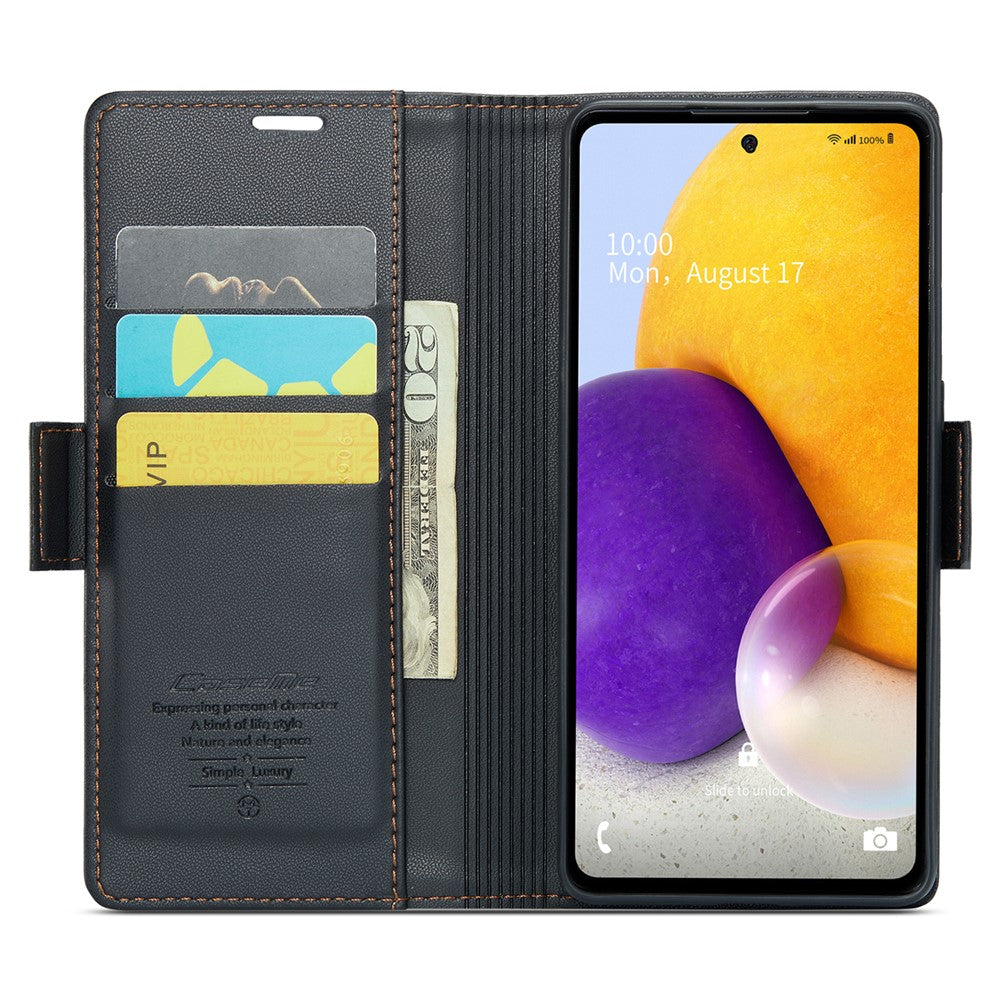 Til Samsung Galaxy A72 4G / 5G Læder Cover CASEME 023 RFID-blokering 3 Kortlommer Mobilcover