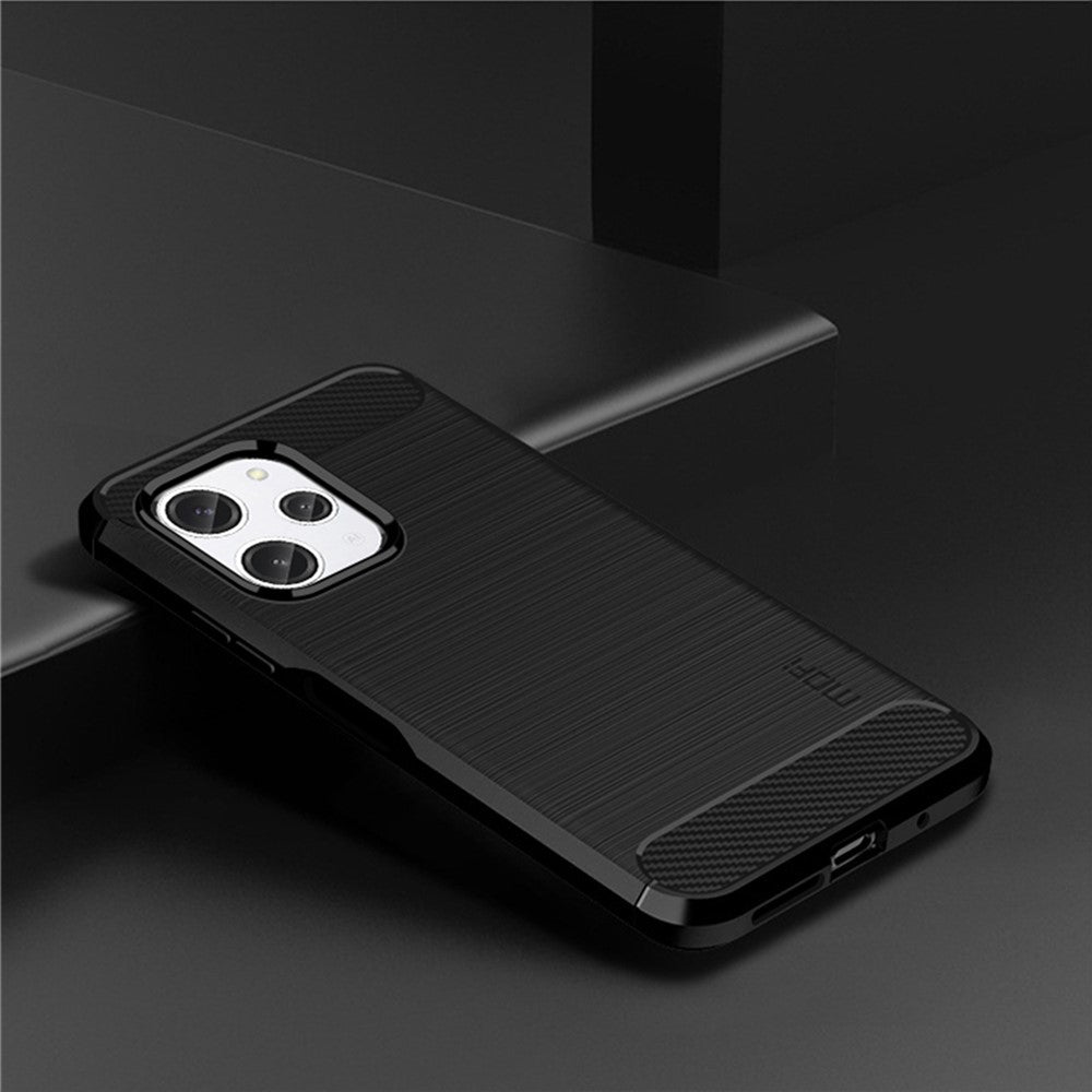 MOFI JK TPU Series-1 för Xiaomi Redmi 12 4G Kolfibertextur Skal Borstad TPU mobilskal mobilskydd