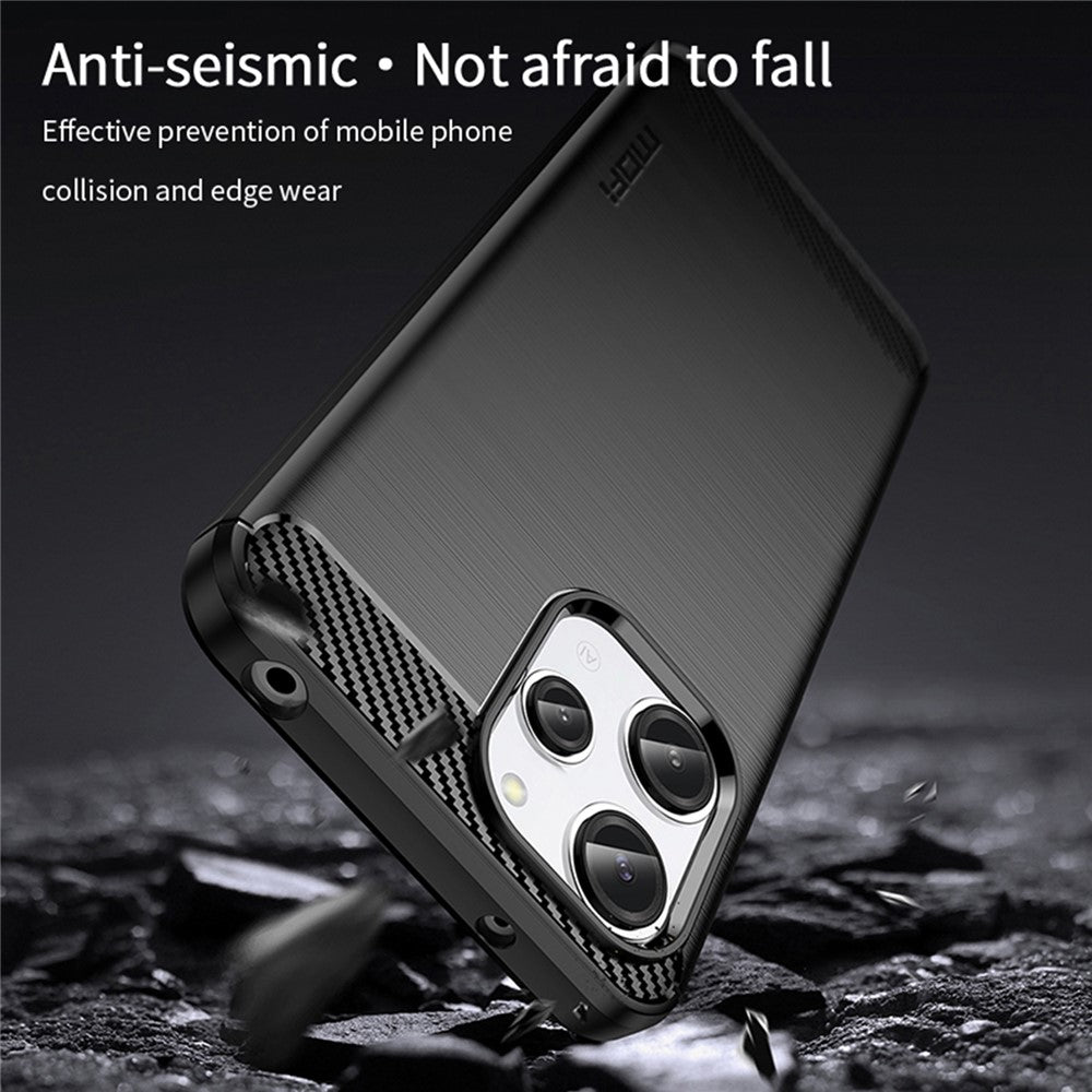 MOFI JK TPU Series-1 för Xiaomi Redmi 12 4G Kolfibertextur Skal Borstad TPU mobilskal mobilskydd