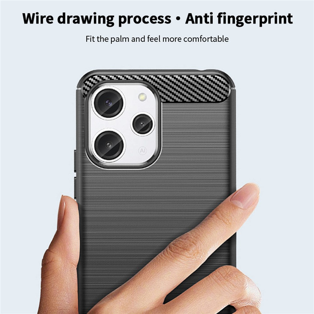 MOFI JK TPU Series-1 för Xiaomi Redmi 12 4G Kolfibertextur Skal Borstad TPU mobilskal mobilskydd