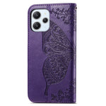 For Xiaomi Redmi 12 4G PU Leather Wallet Case Butterfly Imprinted Phone Cover with Stand