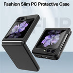 For Samsung Galaxy Z Flip5 5G Ultra-Thin Hard PC Phone Case with Tempered Glass Film Rubberized Protective Cover