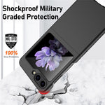 For Samsung Galaxy Z Flip5 5G Ultra-Thin Hard PC Phone Case with Tempered Glass Film Rubberized Protective Cover