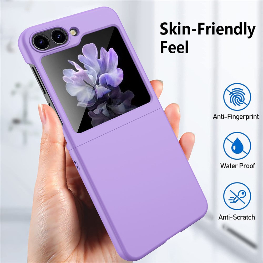 For Samsung Galaxy Z Flip5 5G Ultra-Thin Hard PC Phone Case with Tempered Glass Film Rubberized Protective Cover
