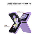 For Samsung Galaxy Z Flip5 5G Ultra-Thin Hard PC Phone Case with Tempered Glass Film Rubberized Protective Cover