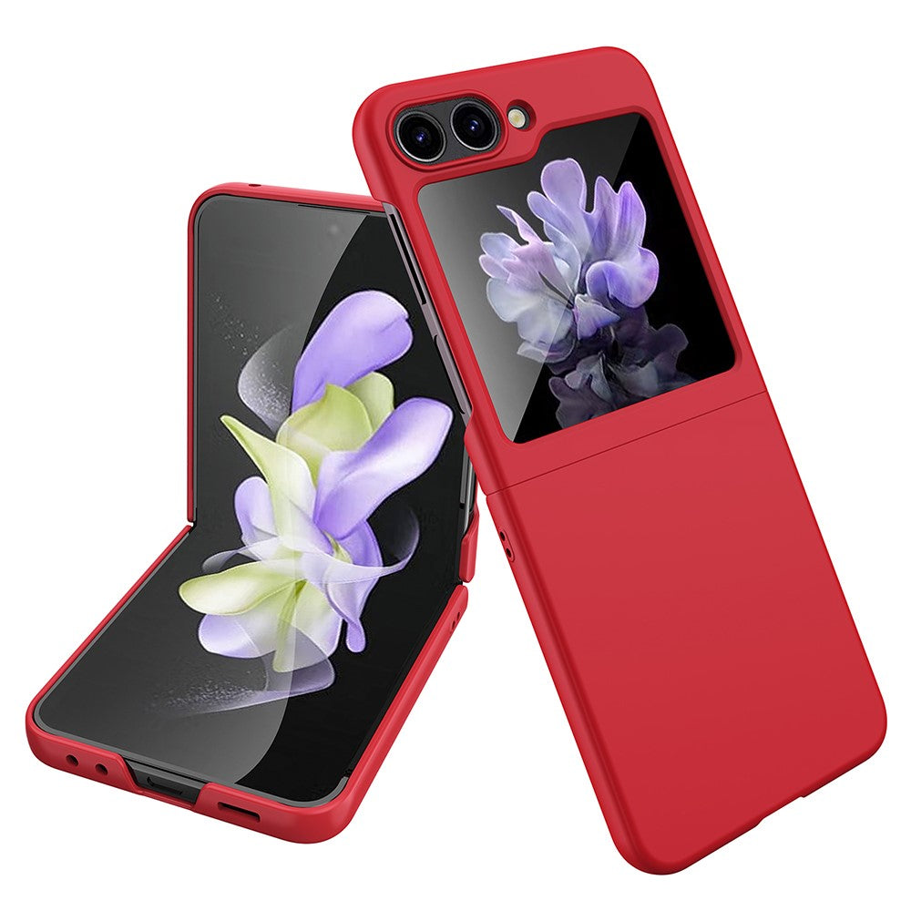 For Samsung Galaxy Z Flip5 5G Ultra-Thin Hard PC Phone Case with Tempered Glass Film Rubberized Protective Cover