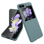 For Samsung Galaxy Z Flip5 5G Ultra-Thin Hard PC Phone Case with Tempered Glass Film Rubberized Protective Cover