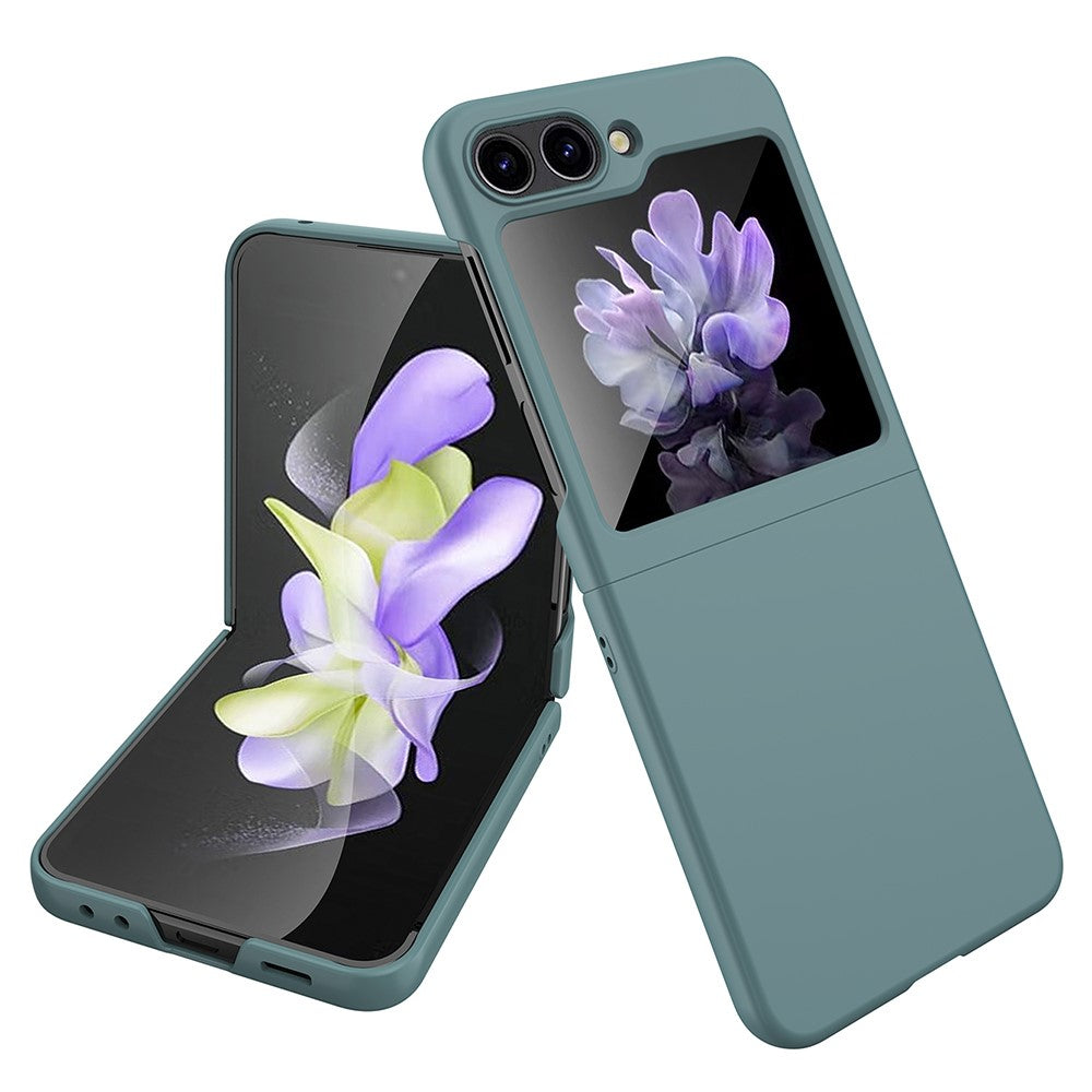 For Samsung Galaxy Z Flip5 5G Ultra-Thin Hard PC Phone Case with Tempered Glass Film Rubberized Protective Cover
