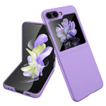 For Samsung Galaxy Z Flip5 5G Ultra-Thin Hard PC Phone Case with Tempered Glass Film Rubberized Protective Cover