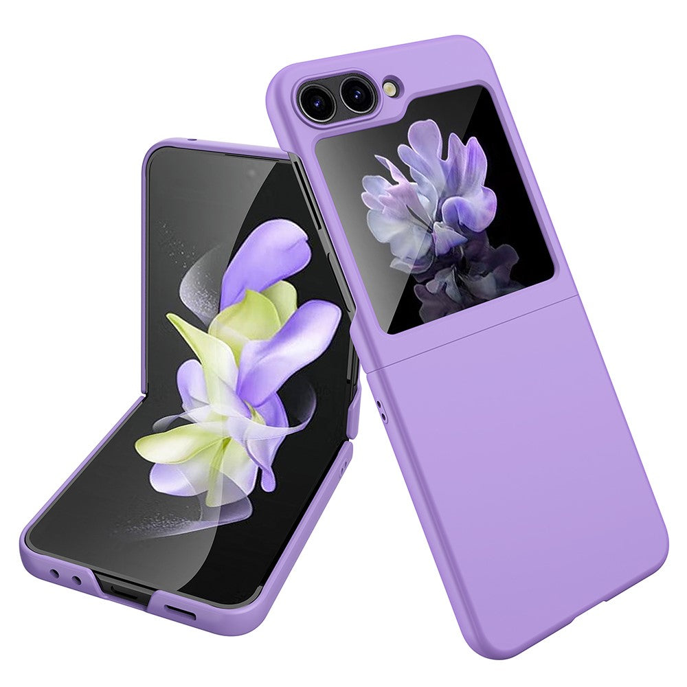 For Samsung Galaxy Z Flip5 5G Ultra-Thin Hard PC Phone Case with Tempered Glass Film Rubberized Protective Cover