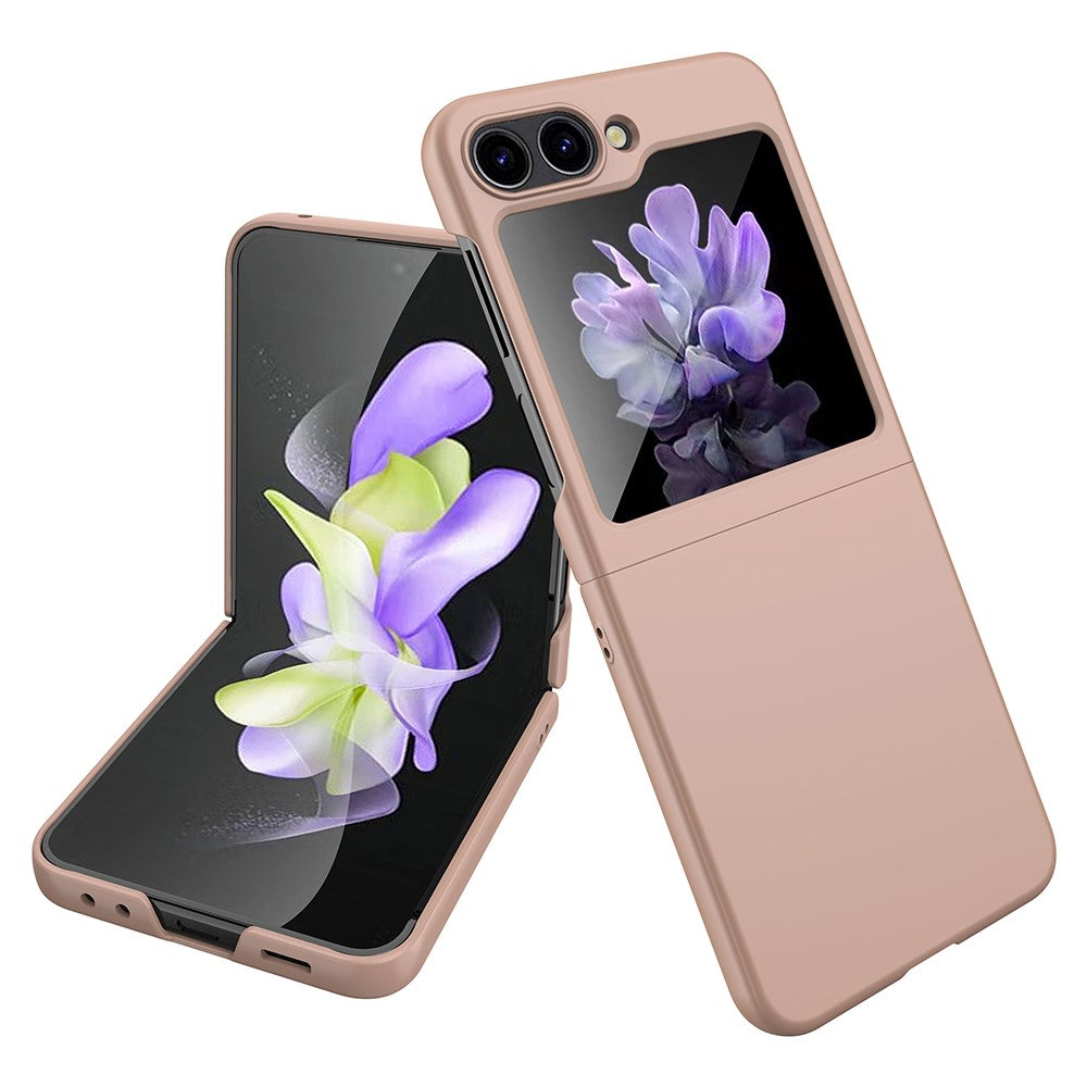 For Samsung Galaxy Z Flip5 5G Ultra-Thin Hard PC Phone Case with Tempered Glass Film Rubberized Protective Cover