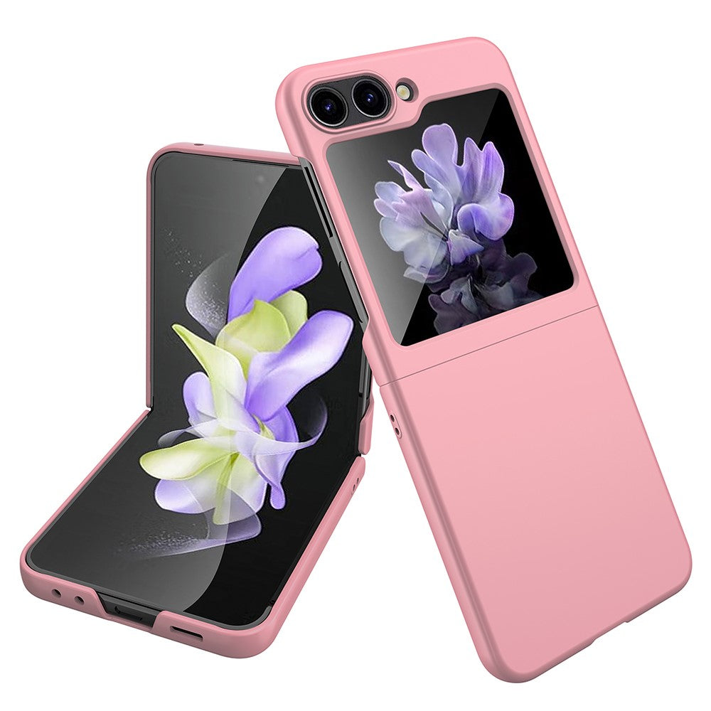For Samsung Galaxy Z Flip5 5G Ultra-Thin Hard PC Phone Case with Tempered Glass Film Rubberized Protective Cover