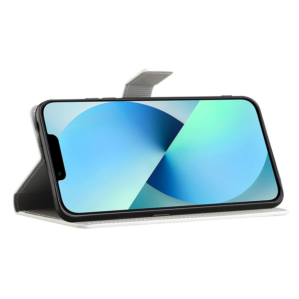Til iPhone 15 Plus Folio Pung Etui i PU-læder med mønsterprint og standerfunktion