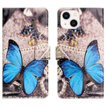 Til iPhone 15 Plus Folio Pung Etui i PU-læder med mønsterprint og standerfunktion
