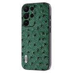 ABEEL Telefoncover med strudsetekstur til Samsung Galaxy S23 Ultra i ægte okselæder+PC+TPU