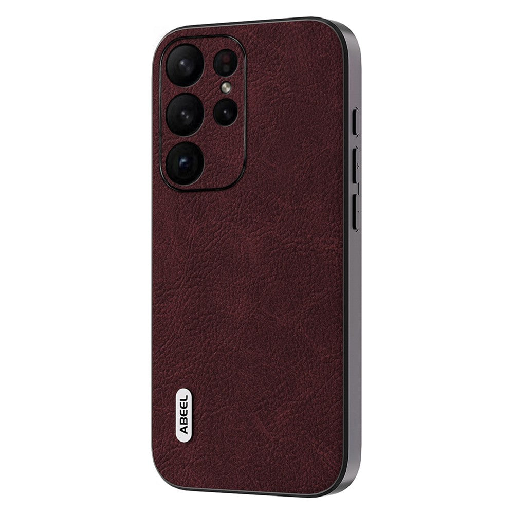 ABEEL Shockproof Cover for Samsung Galaxy S23 Ultra PU Leather+PC+TPU Litchi Texture Phone Case