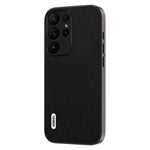 ABEEL For Samsung Galaxy S23 Ultra Case Litchi Texture Genuine Cow Leather+PC+TPU Cover