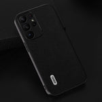 ABEEL For Samsung Galaxy S23 Ultra Case Litchi Texture Genuine Cow Leather+PC+TPU Cover