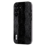 ABEEL For Samsung Galaxy S23 Ultra Anti-Drop Crocodile Texture PC+TPU Phone Case Genuine Cow Leather Cover