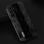 ABEEL For Samsung Galaxy S23 Ultra Anti-Drop Crocodile Texture PC+TPU Phone Case Genuine Cow Leather Cover