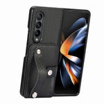 Kortholder Telefoncover til Samsung Galaxy Z Fold5 5G, PU Læder+PC Armbånd Kickstand Mobiltelefoncover