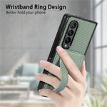 Kortholder Telefoncover til Samsung Galaxy Z Fold5 5G, PU Læder+PC Armbånd Kickstand Mobiltelefoncover