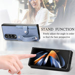 Kortholder Telefoncover til Samsung Galaxy Z Fold5 5G, PU Læder+PC Armbånd Kickstand Mobiltelefoncover