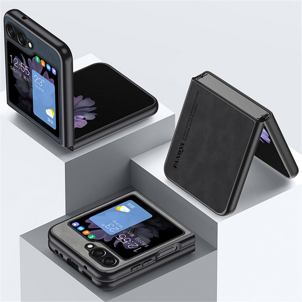 Til Samsung Galaxy Z Flip5 5G Skin-Touch Feeling Mobiltelefoncover Anti-ridse PU Læder+PC Telefoncover