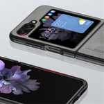 Til Samsung Galaxy Z Flip5 5G Skin-Touch Feeling Mobiltelefoncover Anti-ridse PU Læder+PC Telefoncover