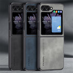 Til Samsung Galaxy Z Flip5 5G Skin-Touch Feeling Mobiltelefoncover Anti-ridse PU Læder+PC Telefoncover