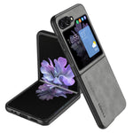 Til Samsung Galaxy Z Flip5 5G Skin-Touch Feeling Mobiltelefoncover Anti-ridse PU Læder+PC Telefoncover