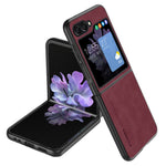 Til Samsung Galaxy Z Flip5 5G Skin-Touch Feeling Mobiltelefoncover Anti-ridse PU Læder+PC Telefoncover