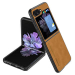 Til Samsung Galaxy Z Flip5 5G Skin-Touch Feeling Mobiltelefoncover Anti-ridse PU Læder+PC Telefoncover