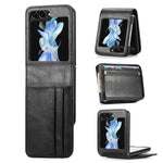 For Samsung Galaxy Z Flip5 5G Wallet Design Phone Case PU Leather+PC Cell Phone Cover