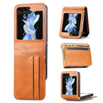 For Samsung Galaxy Z Flip5 5G Wallet Design Phone Case PU Leather+PC Cell Phone Cover