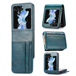 For Samsung Galaxy Z Flip5 5G Wallet Design Phone Case PU Leather+PC Cell Phone Cover