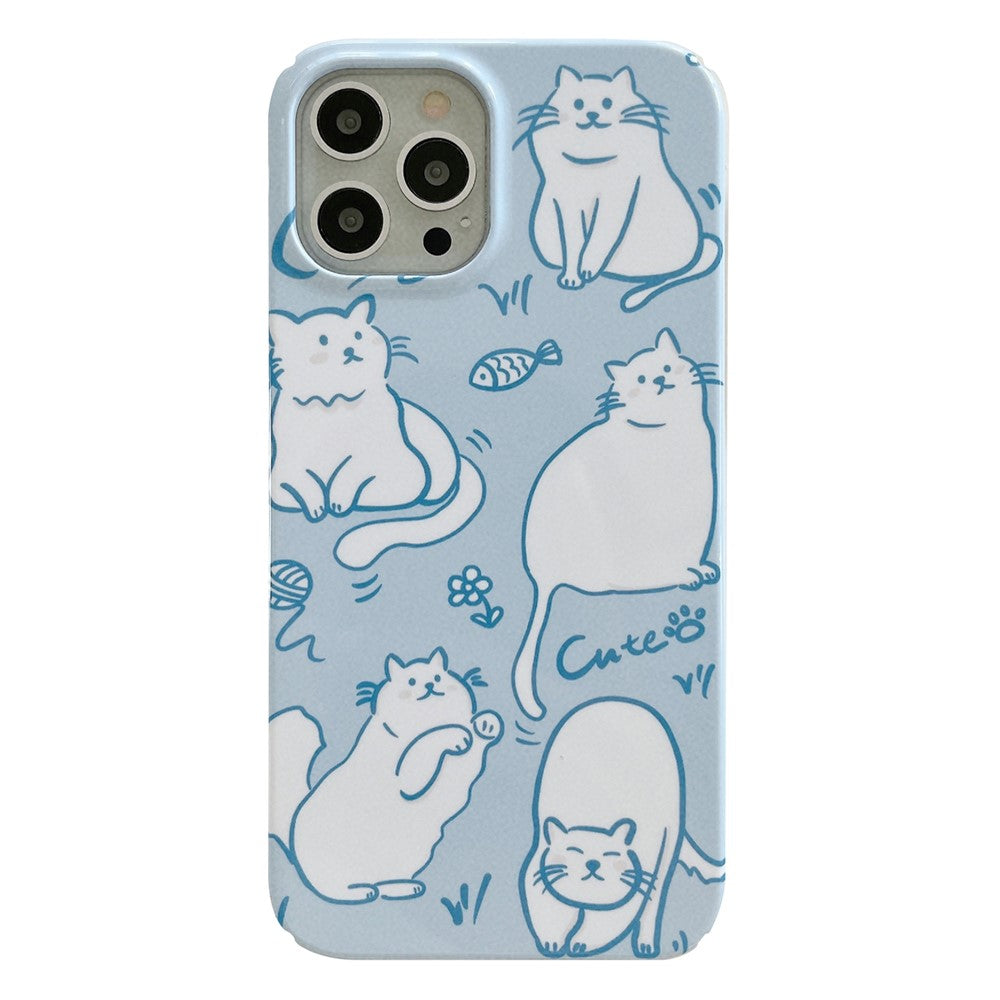 For iPhone 12 Pro Max 6.7 inch Hard PC Phone Case Pattern Printing Protective Glossy Phone Shell