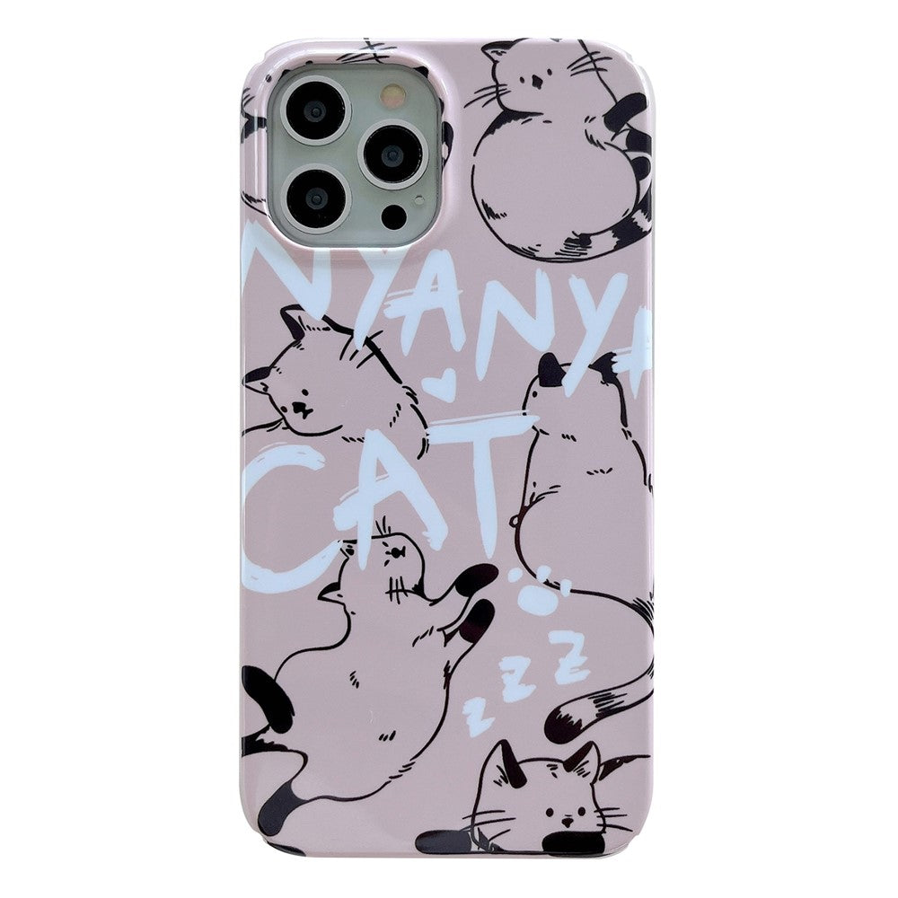 For iPhone 12 Pro Max 6.7 inch Hard PC Phone Case Pattern Printing Protective Glossy Phone Shell
