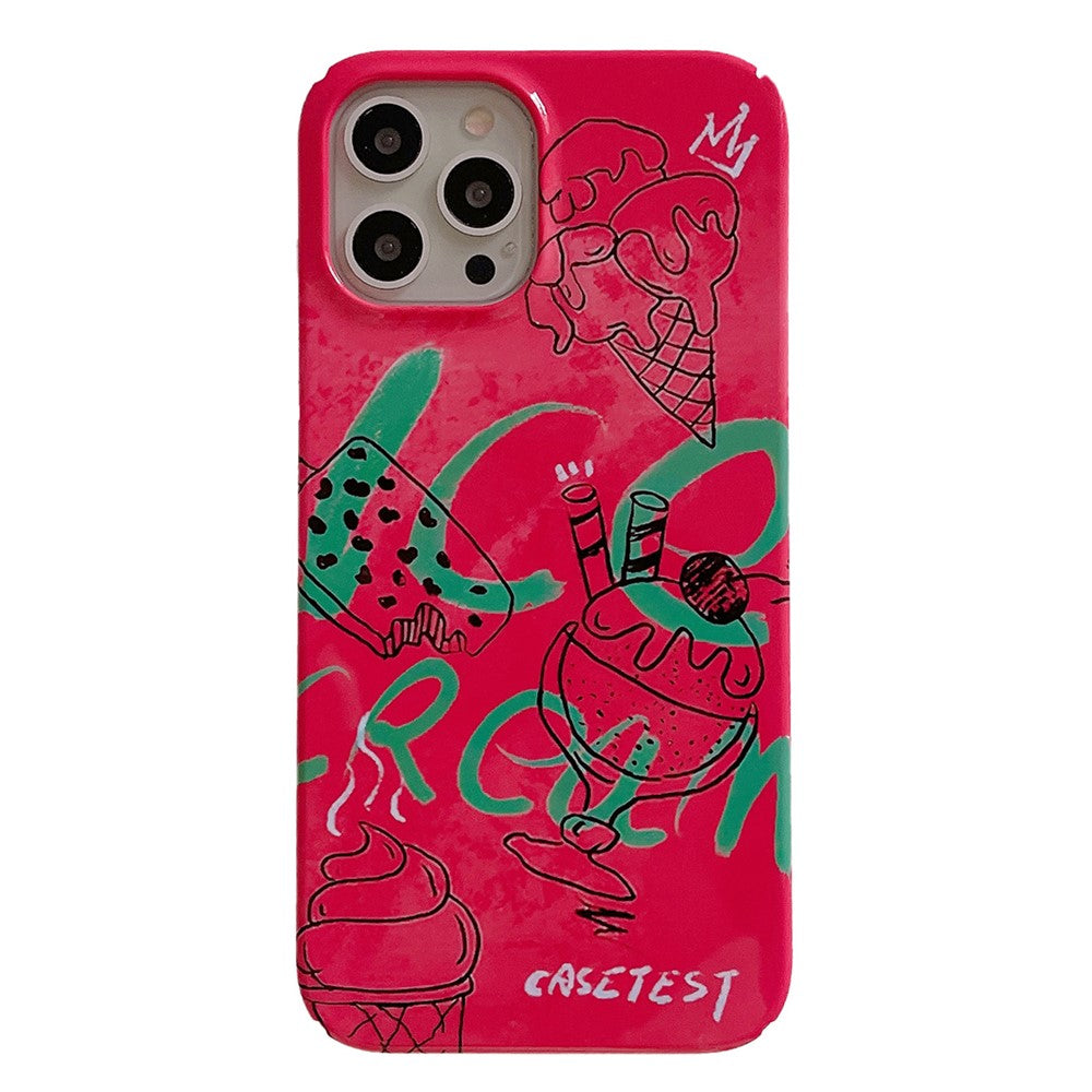 Hard PC Phone Cover for iPhone 12 Pro 6.1 inch Pattern Printing Anti-Drop Glossy Phone Case