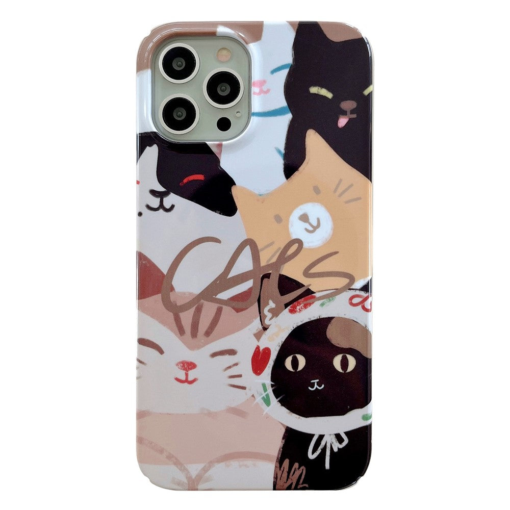 Hard PC Phone Cover for iPhone 12 Pro 6.1 inch Pattern Printing Anti-Drop Glossy Phone Case
