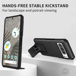 Til Google Pixel 8 Pro PC + TPU telefonbeskytter med skydbar kameralinsebeskytter og støttefod