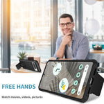 Til Google Pixel 8 Pro PC + TPU telefonbeskytter med skydbar kameralinsebeskytter og støttefod