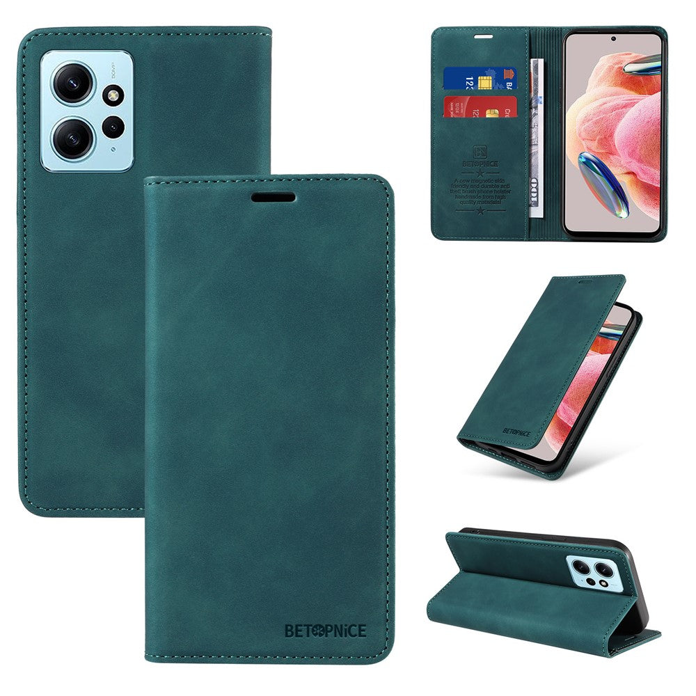 BETOPNICE 003 For Xiaomi Redmi Note 12 4G RFID Blocking Phone Wallet Case Leather Stand Cover