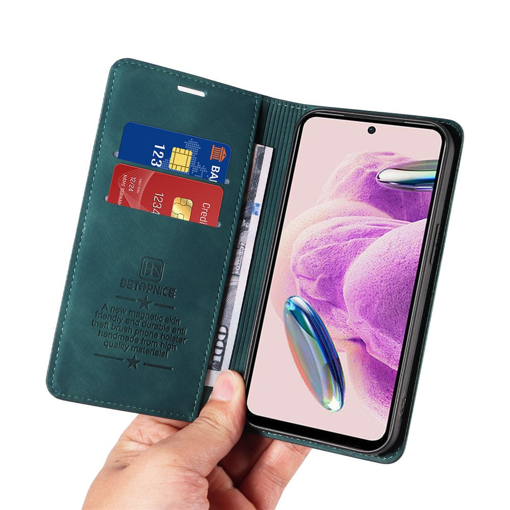 BETOPNICE 003 Stand Cover for Xiaomi Redmi Note 12S 4G RFID Blocking Phone Wallet Leather Case